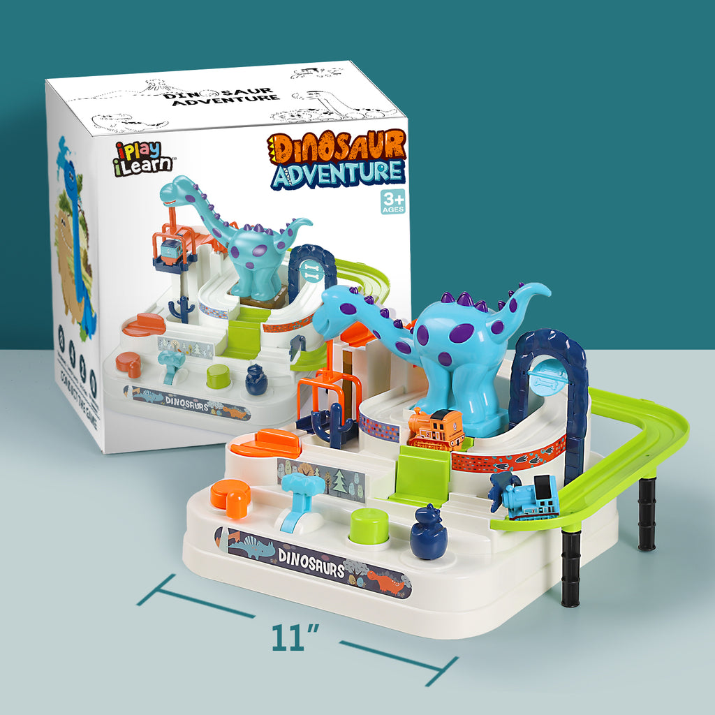 Kids Train Race Track Play Set Dinosaur Ramp Vehicle Toys
