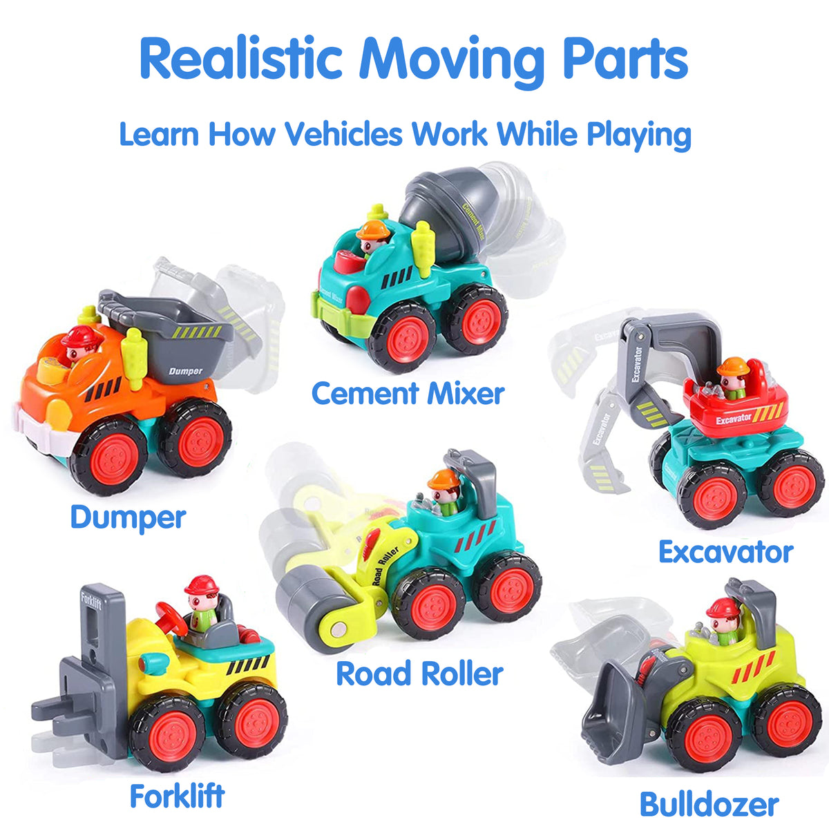 Tomaibaby Construction Vehicle Toys Crane Truck Pull Back Cars Push and Go  Vehicles Engineering Vehicle Construction Cars Playset for Child Toddlers  Kids : : Toys & Games