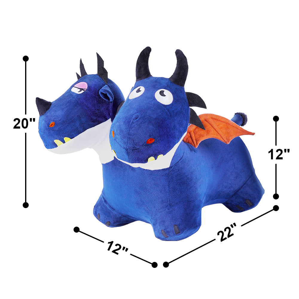 Bouncy Pals Blue Hopping Dragon Bouncy Horse Hopper Toy