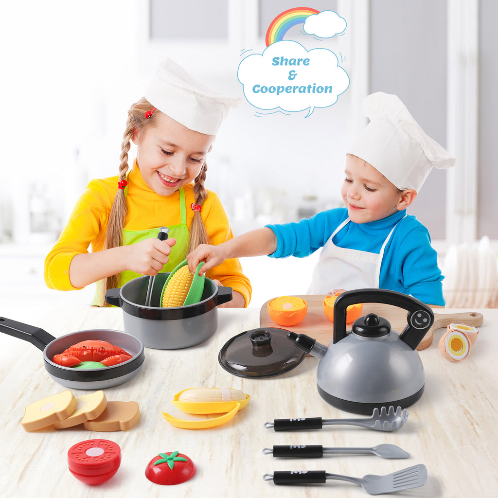 Kids Kitchen Pretend Play Toys Cooking Play Set