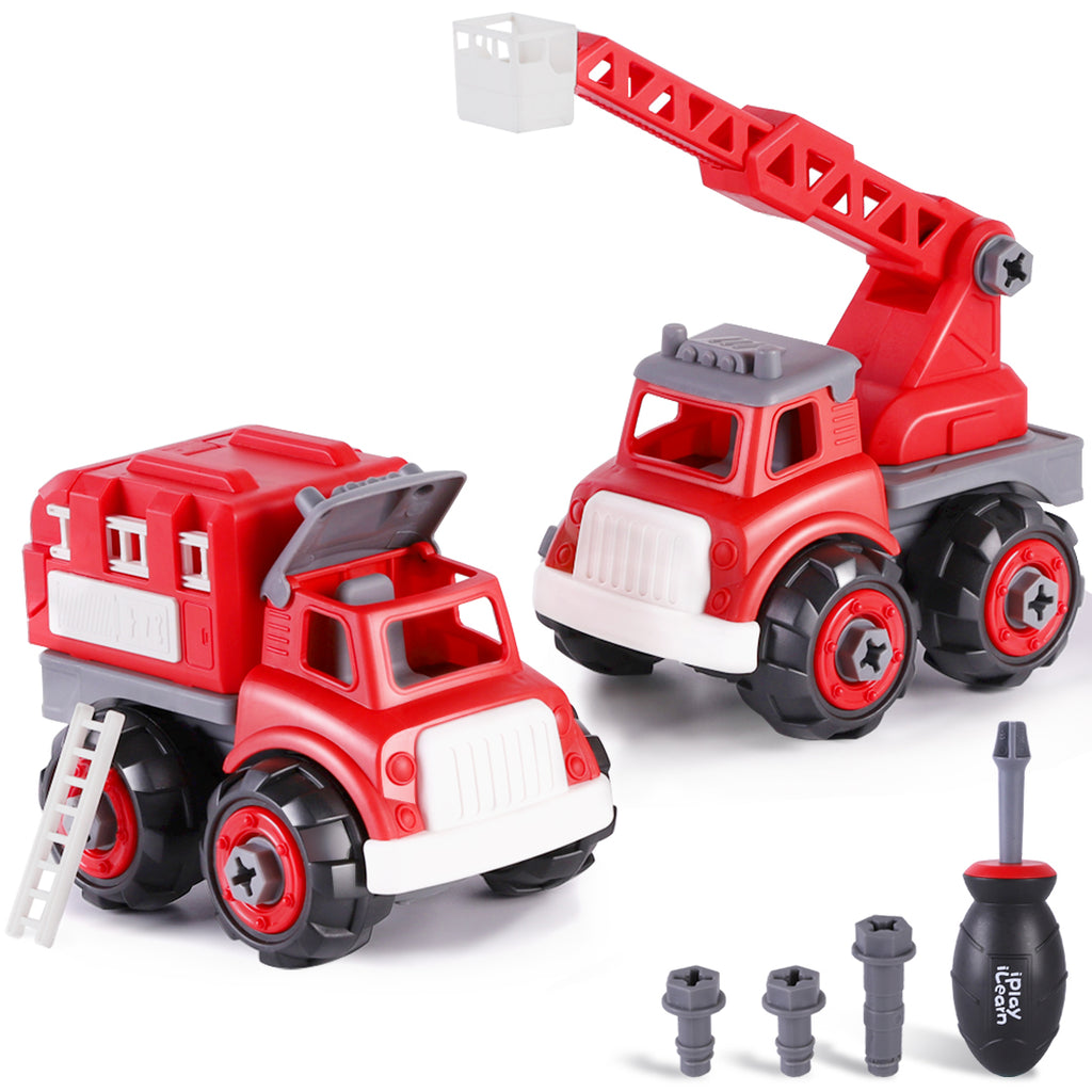 Kids Fire Engine Truck Toys Take Apart Assembly Play Set