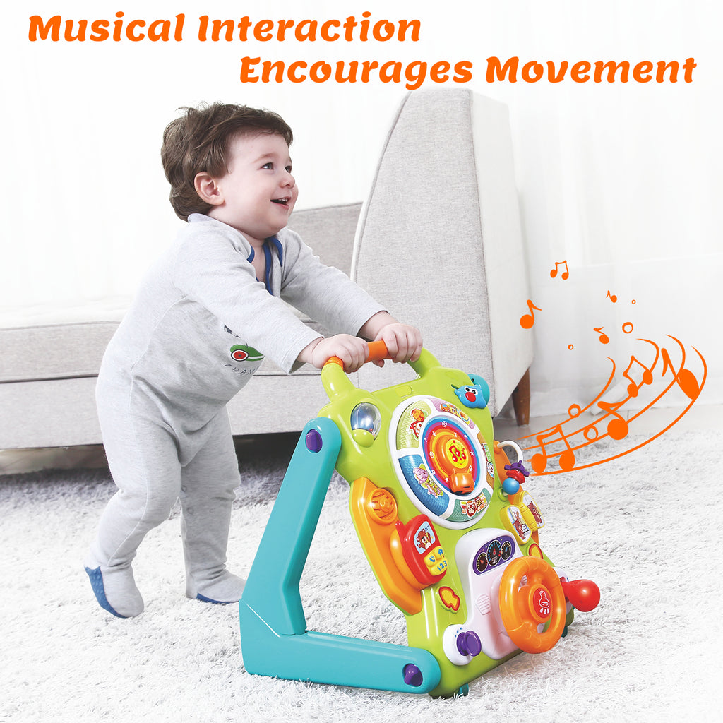 3 in 1 Baby Walker Sit to Stand Toys Musical Fun Table