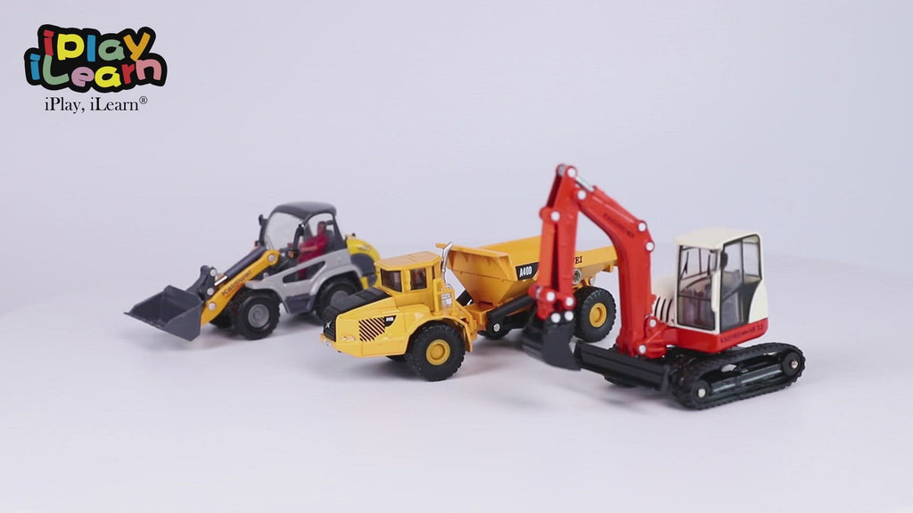 Heavy Duty Construction Site Playset Metal Tractor Toy