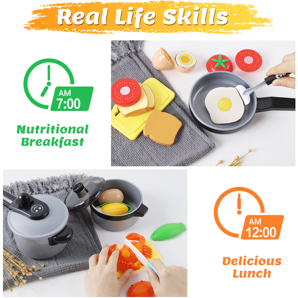 Kids Kitchen Pretend Play Toys Cooking Play Set