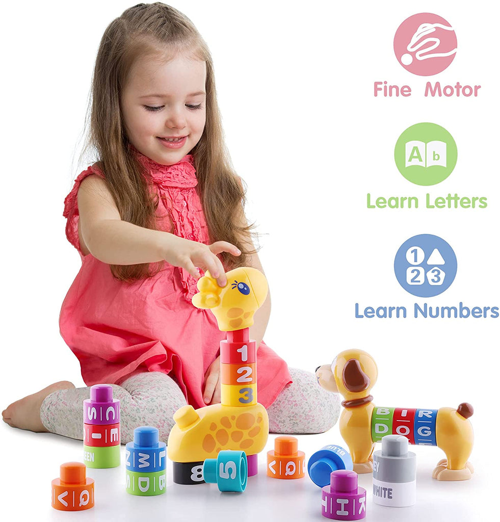 Toddler Alphabet Number Learning Building Block Set